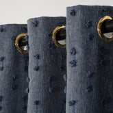 FLOSIA Fluffy Pom Pom Panel Curtain – Blue